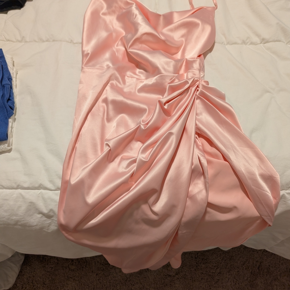 Elegant Pink Satin Dress